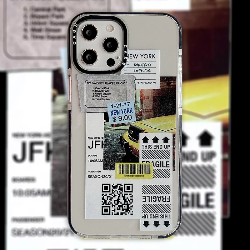 2021 Новый Йорк крутая этикетка QR код силиконовый мягкий чехол для iphone 12 Pro Max 7 8 Plus 11