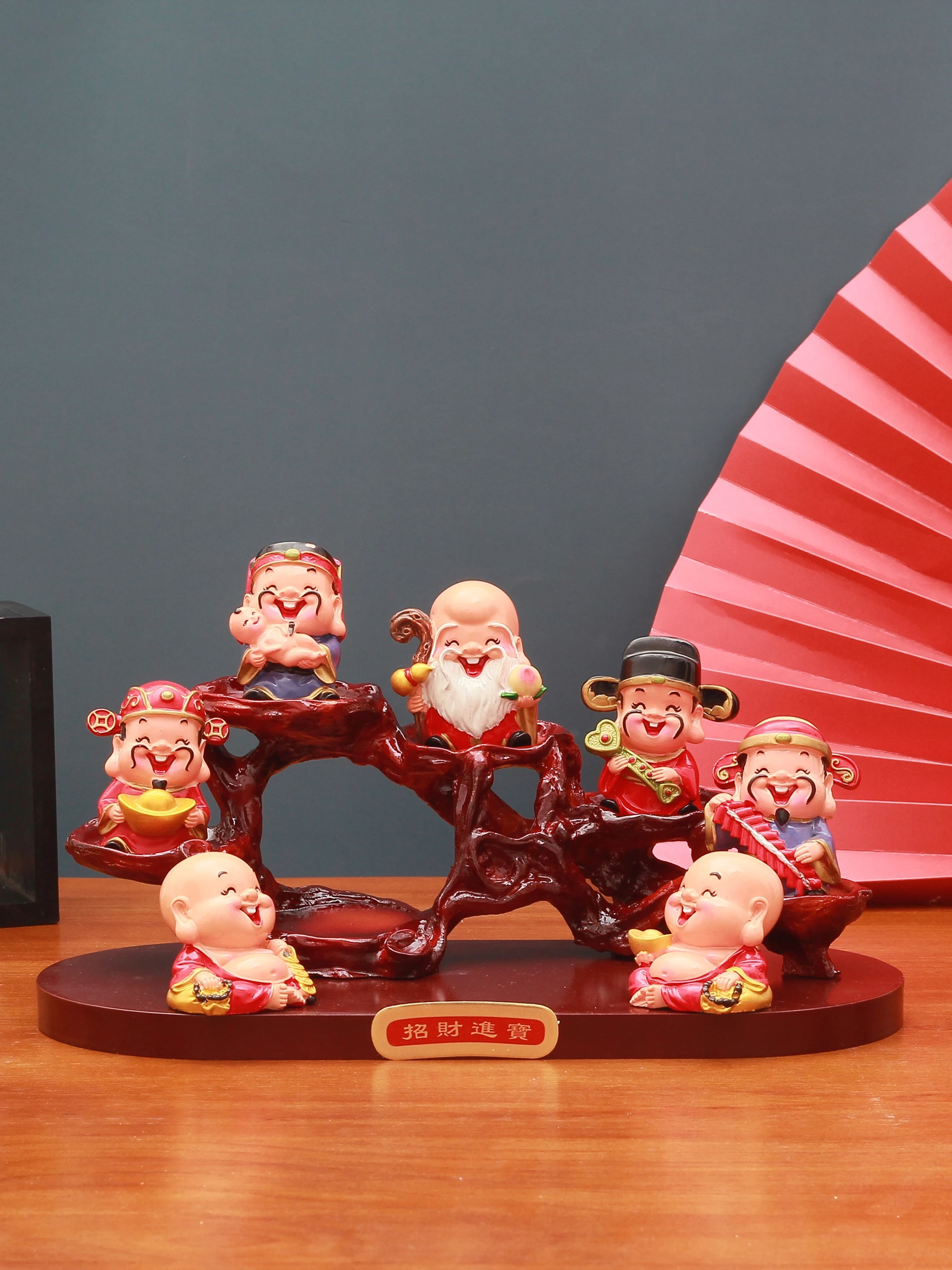 New Chinese Five Gods of Wealth Lucky Office Shop Home Living Room Decoration Creative Wedding Relocation and Opening Ornaments | Дом и сад