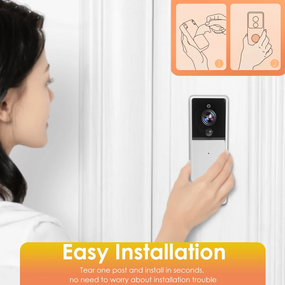 

1080P Home Video Doorbell WiFi Doorbell Camera Smart Home Doorbell Visual Intercom Wireless Home Security Camera IR Night Vision