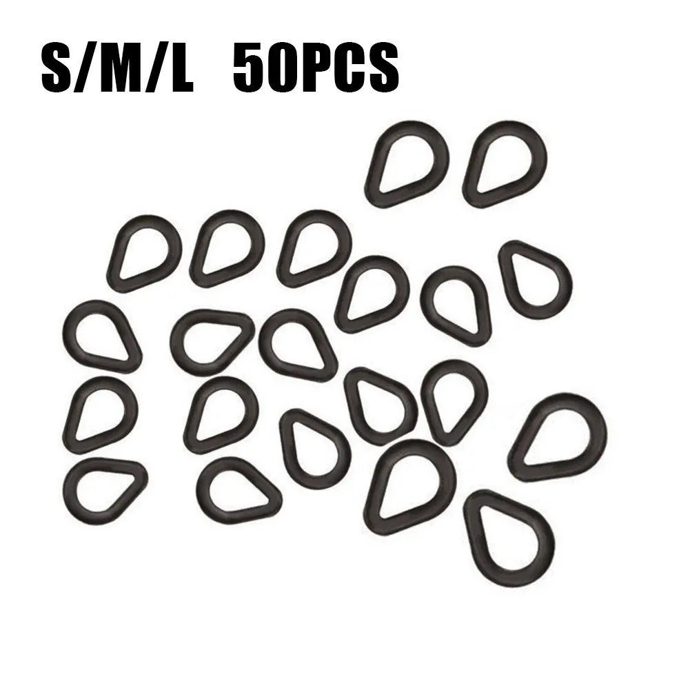 

50pcs Carp Boilie Bait Rings Hair Rig Ring Pear Shaped Flakes Link Loop Terminal Tackle For Blow-back Chod Multi Rigs Accessory