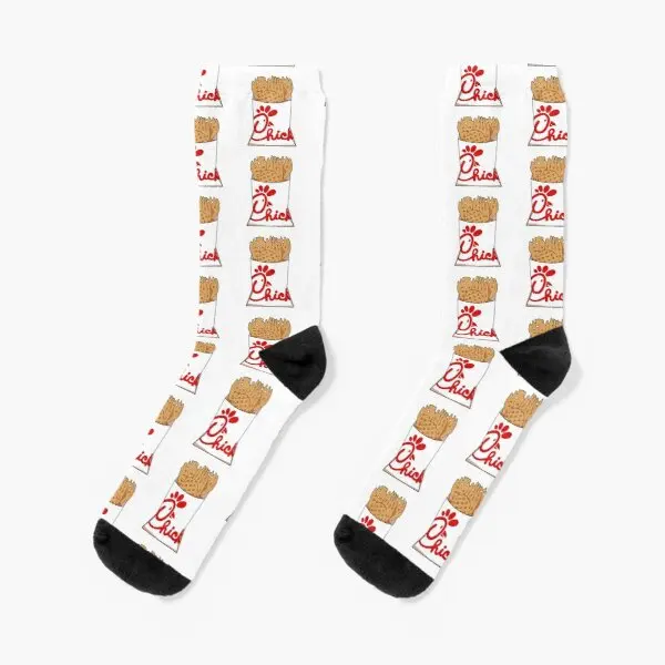 

Fil A Fries Crew Socks Knee High Ankle Mens Women Black Best