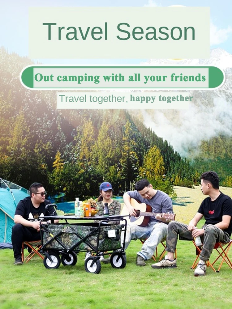 

B-LIFE Garden Tool Collection Wagon Cart Collapsible Folding Outdoor Garden Utility Wagon with Cover Bag