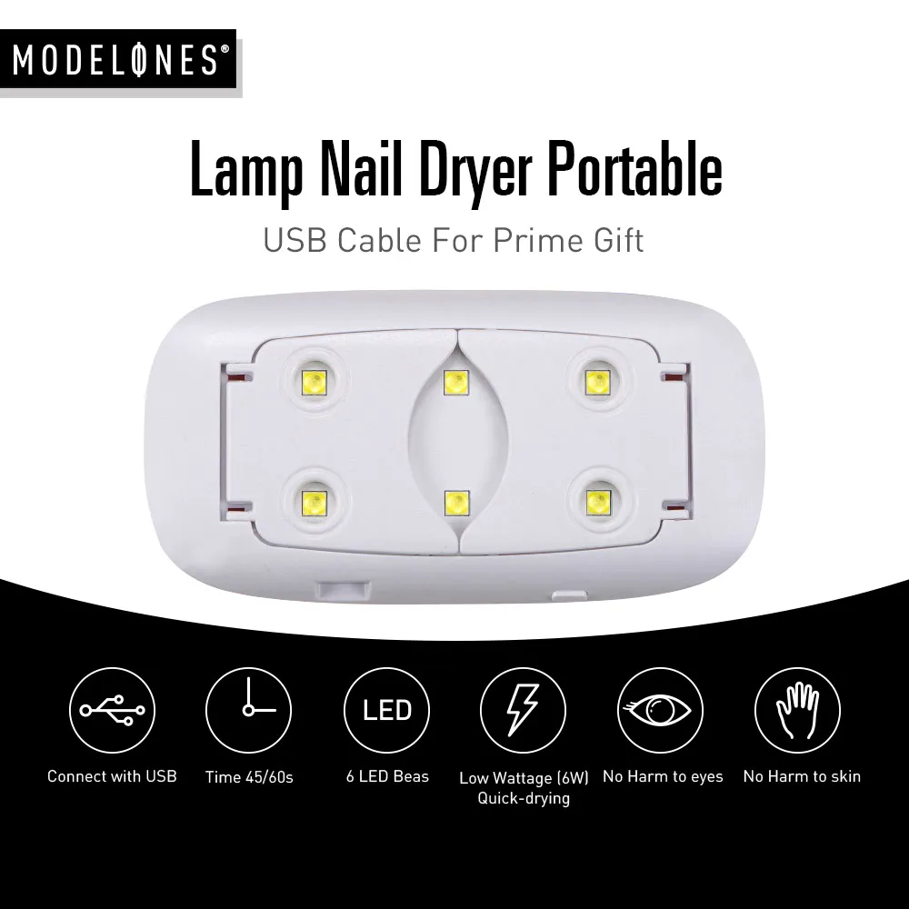 Modelones SUNmini 6w UV Светодиодная лампа для сушки ногтей Портативный USB-кабель Prime Gift