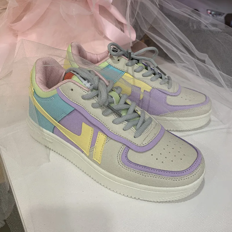 Новые женские кроссовки модные на шнуровке повседневные Прогулочные для женщин