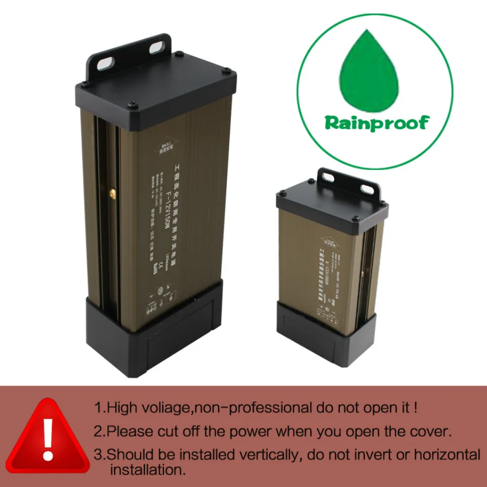 

Rainproof led driver Aluminum Power Supply Transformers 5V 12V 24V LED Power Supplys 100W 150W 200W 250W 300W 500W Outdoor use
