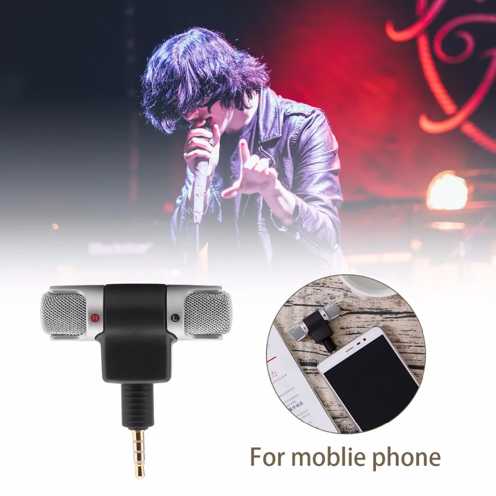 

Mini Stereo Recording Microphone With 3.5mm Jack Digital Stereo Microphone Recorder For Sony Computer Sing Song Karaoke
