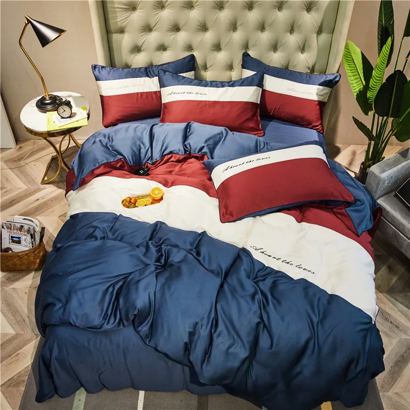 Роскошный набор постельного белья из тенселя пододеяльник простыня наволочка