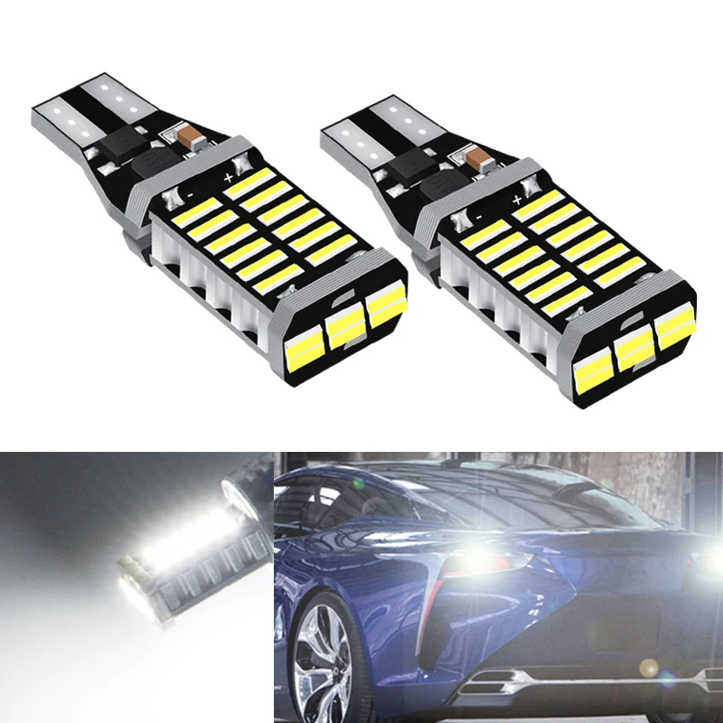 

2 шт., супер яркие светодиодные лампы W16W T15 921 912 4014 30SMD T15