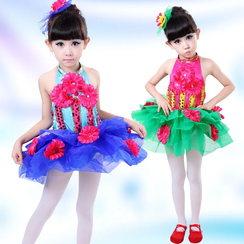 Новинка детское платье из тюля для современных танцев юбка-пачка с цветочным