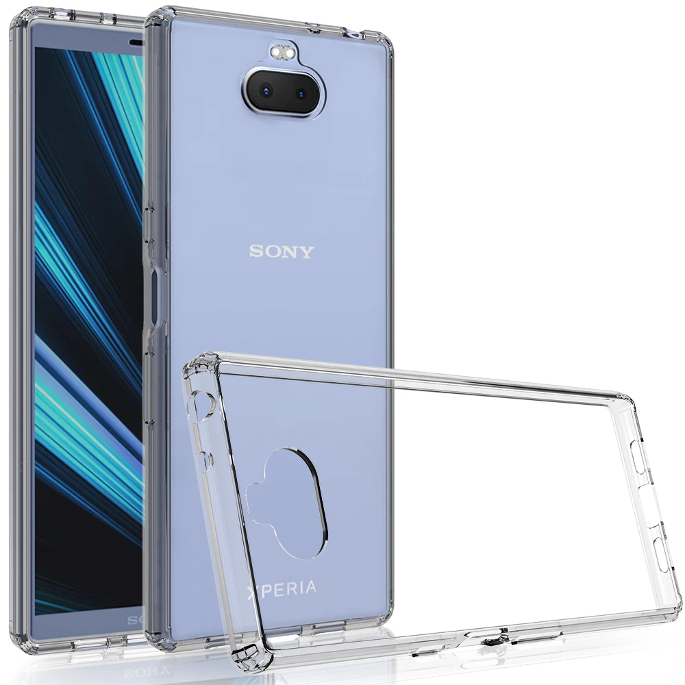 Для sony Xperia 1 чехол Xperia 10 Plus ударопрочный Прозрачный Жесткий задний Тонкий чехол прозрачный защитный чехол для Xperia 5
