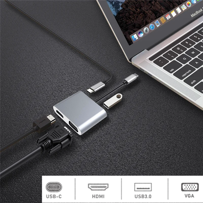 Адаптер USB 3 1 к HDMI 4K VGA 0 аудио видео конвертер 4 в C PD быстрое зарядное устройство