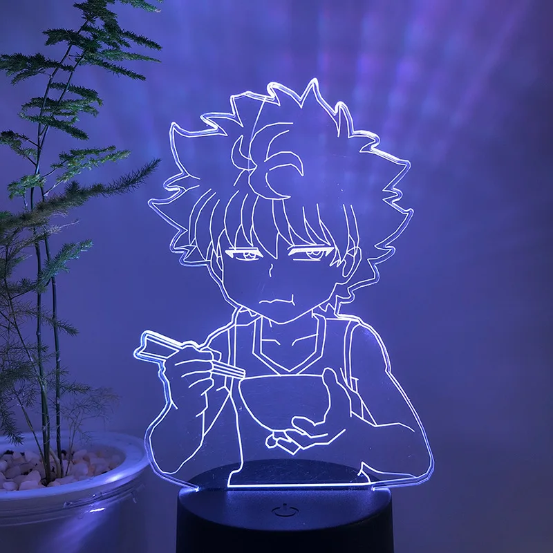 

Hunter X Hunter Killua Led Light for Kids Bedroom Decor Hxh Led Night Light Anime Gift Acrylic Neon 3d Lamp Killua Cute