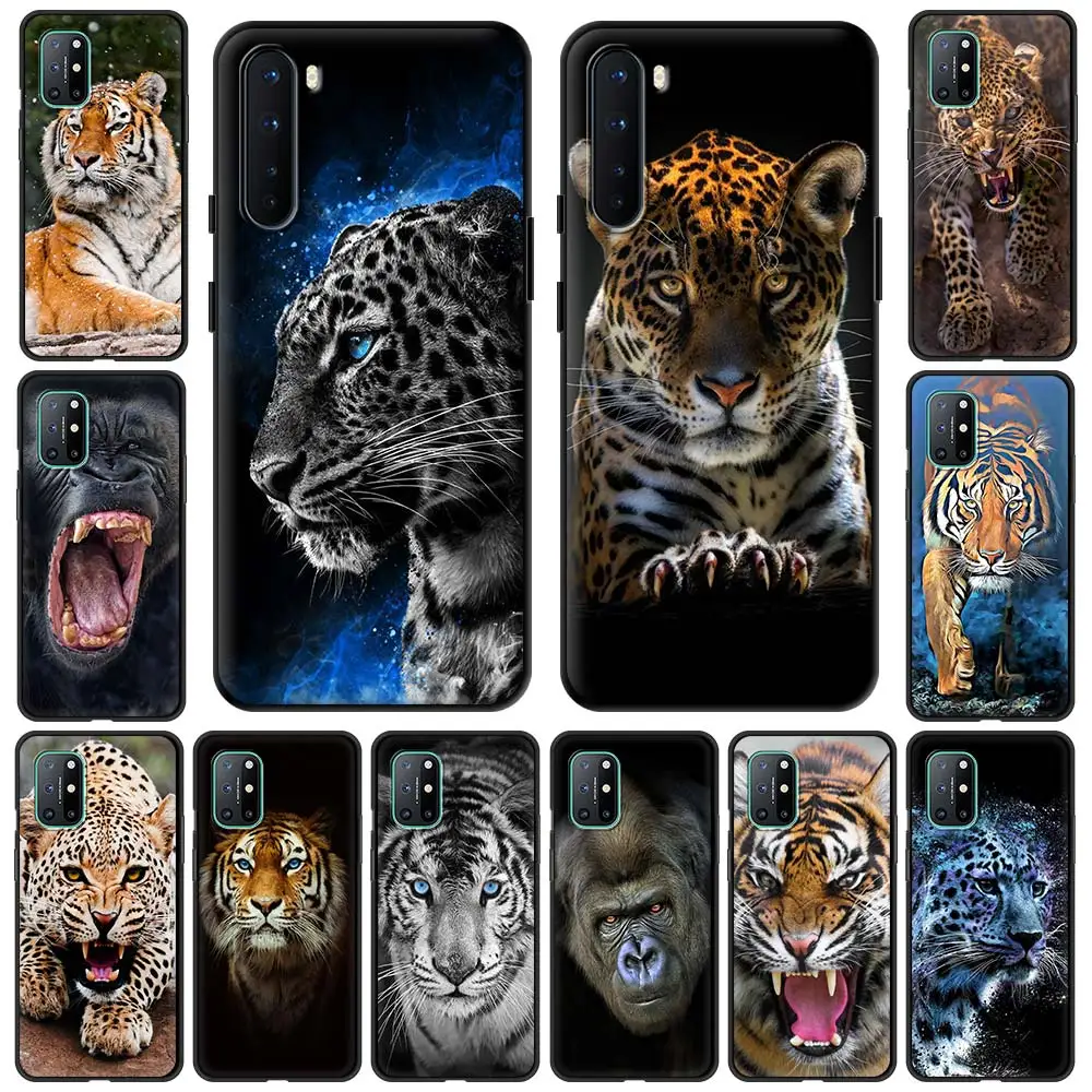 

Tiger Leopard GORILLA Fashion Phone Case For OnePlus 9 8 7 7T Pro 9RT 9R 8T Nord N100 N200 N10 CE 2 5G Z Soft Black Cover Couqe