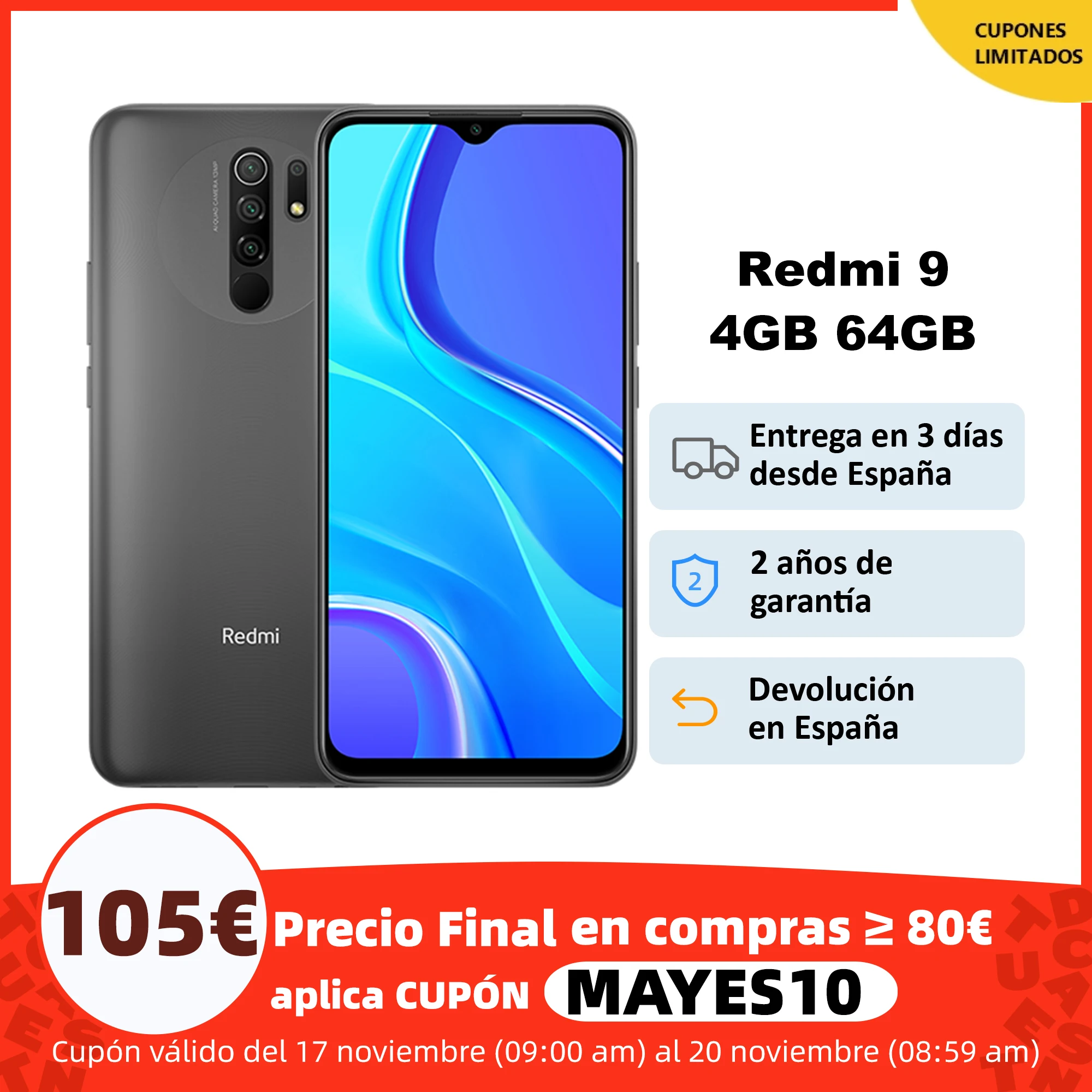 Глобальная версия Xiaomi Redmi 9 мобильных телефонов Helio G80 32/64 Гб 6 53 &quotFHD + безрамочный