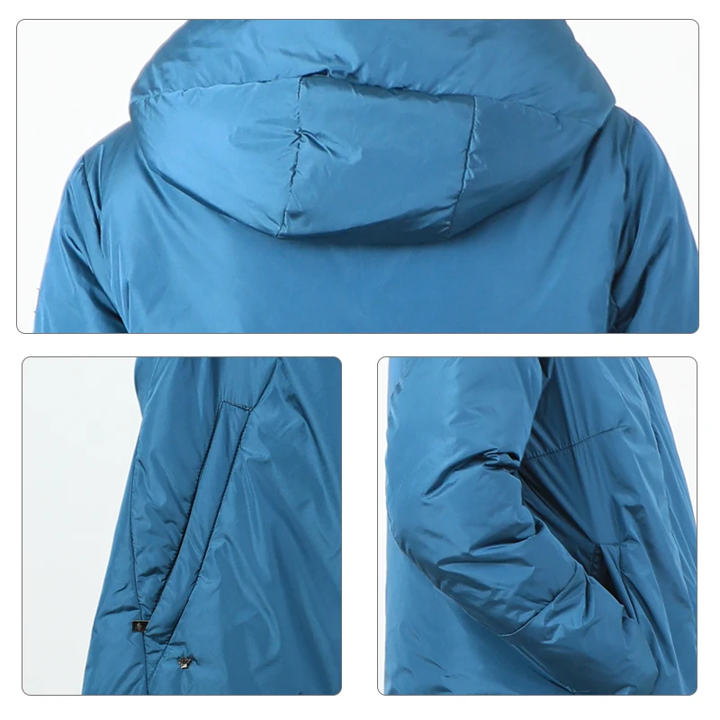 Новинка женский пуховик длинная парка женское Стеганое пальто с капюшоном