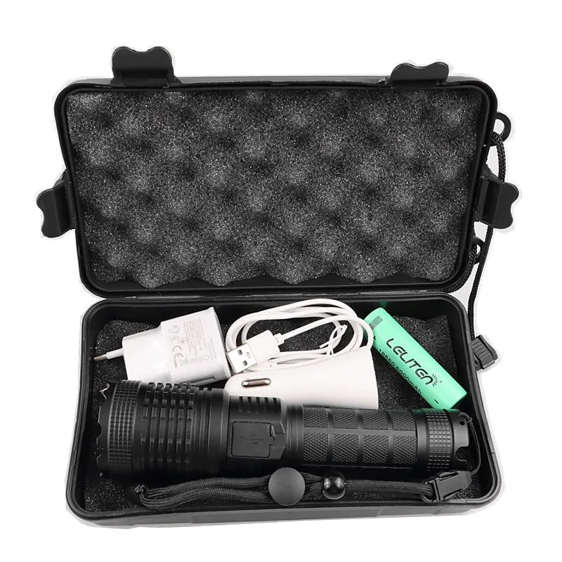 

Drop Shipping -P50 P70 Powerful Hunting LED Flashlight Outdoor Camping Lantern Torch For 1*18650 OR 1*26650 Battery Light