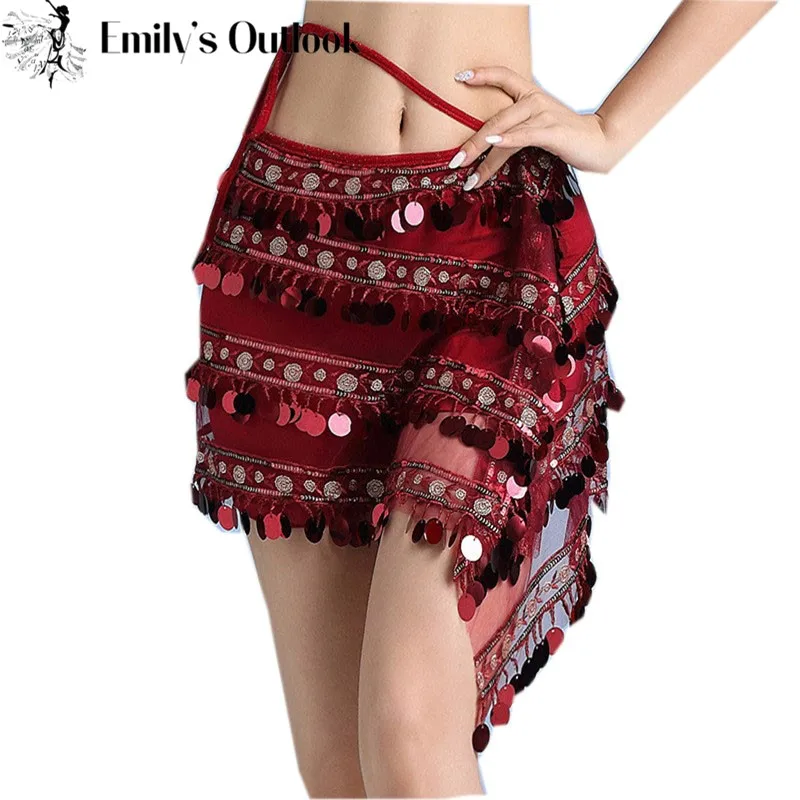 

Шарф для танца живота женский, костюмы юбки для выступлений, праздничная одежда, блестящий пояс с запахом и блестками для штанов