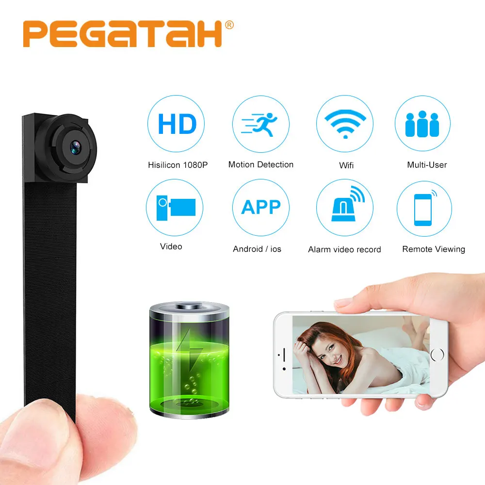 1080P Мини Wi fi камера DV видеокамера wifi P2P TF Запись видео Обнаружение дистанционное управление камера безопасности ночное видение - Цвет: W3-3.6