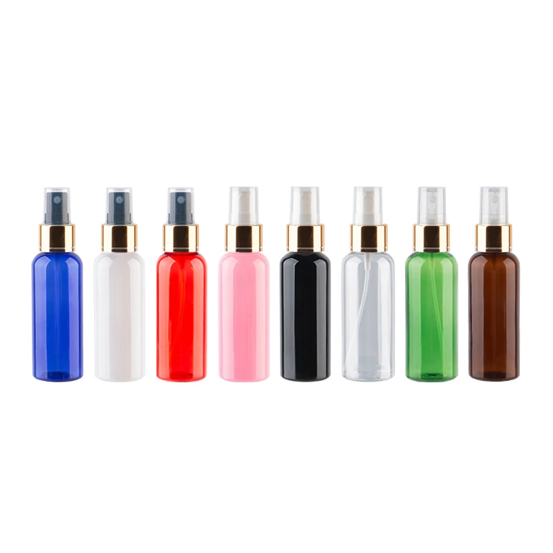 

50ml X 50 White Plastic Bottle With Gold Aluminum Mist Spray Perfume Bottles,Cosmetic Packaging Container ,Toilet Sprayer Pump