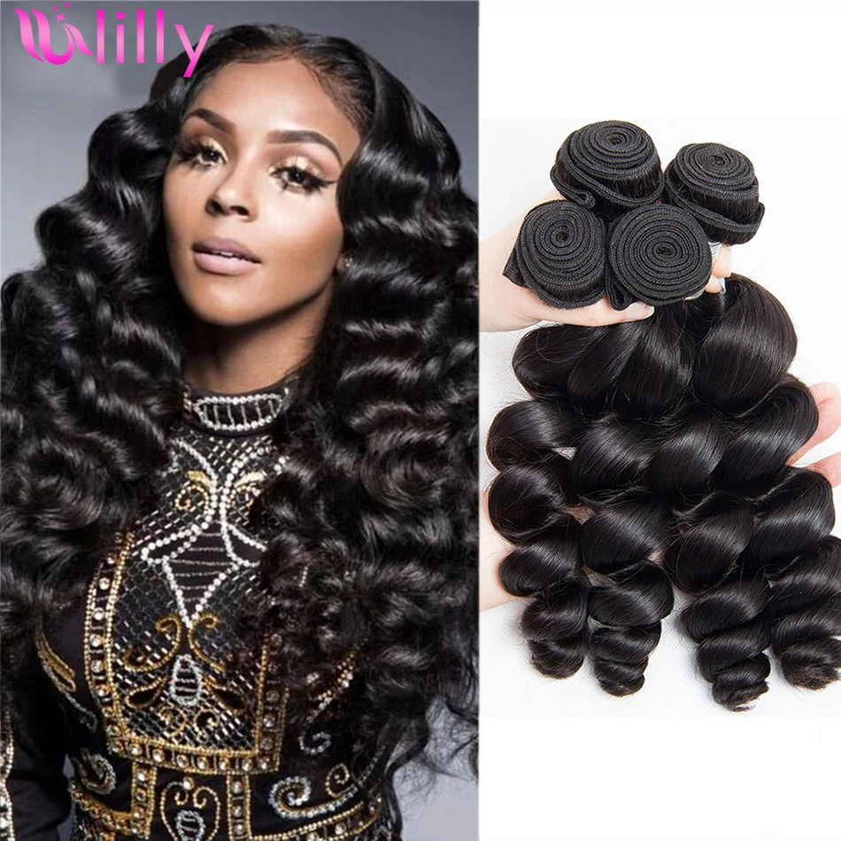 8-30 Inch Loose Wave Indian Human Hair Weave Bundles 1 Pcs Bundles Remy Human Hair Bundles Natural Color Hair Extensions