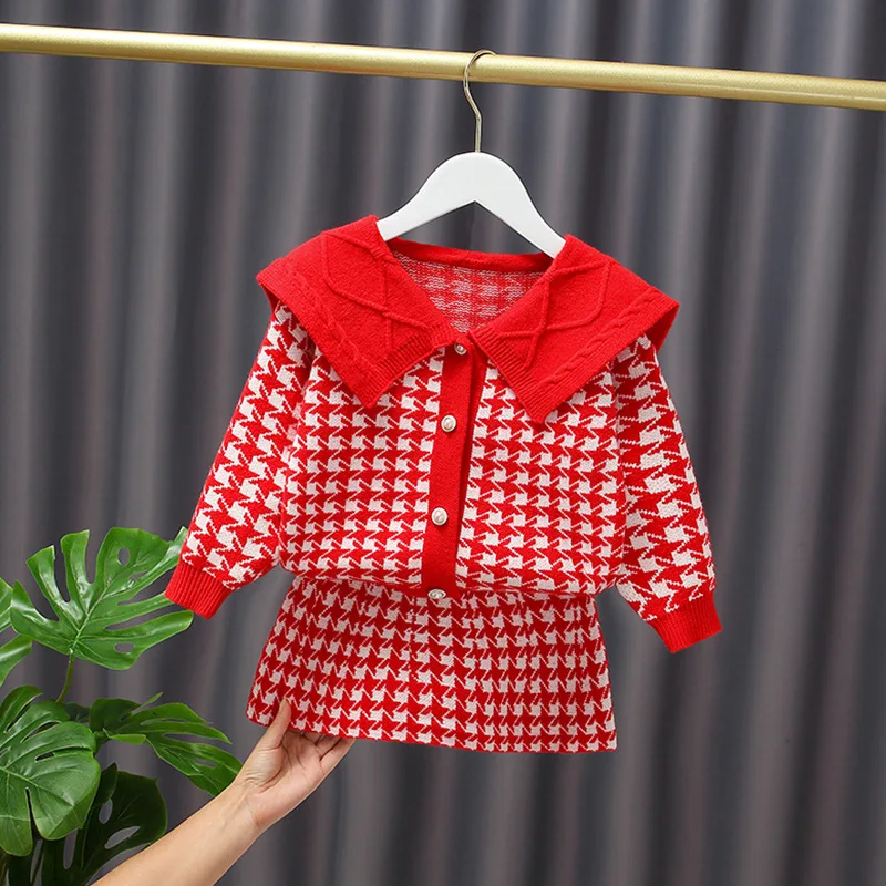 

Детский комплект из 2 предметов, свитер с длинным рукавом и юбка