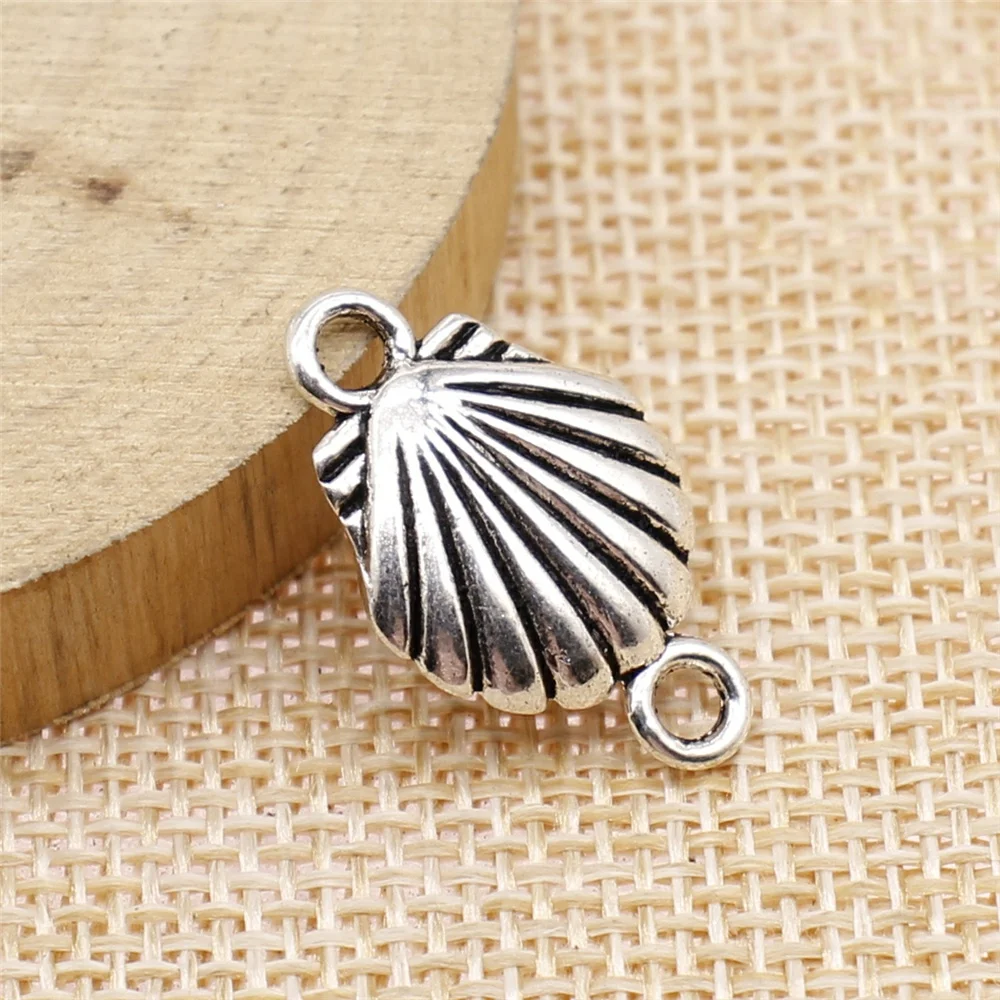 

4Pcs 23x14mm Antique Silver Color Shell Connector Charms Antique Jewelry Making DIY Handmade Craft