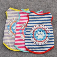pet supplies summer pet clothing dog vest striped dog paw pattern cute pink chihuahua clothes summer yorkshire terrier clothes