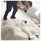 Реквизит для фотосъемки новорожденных, корзина для Аксессуары для фотосессии Flokati для студии, 85 см, большой размер, мешок + гнездо, круглая полка