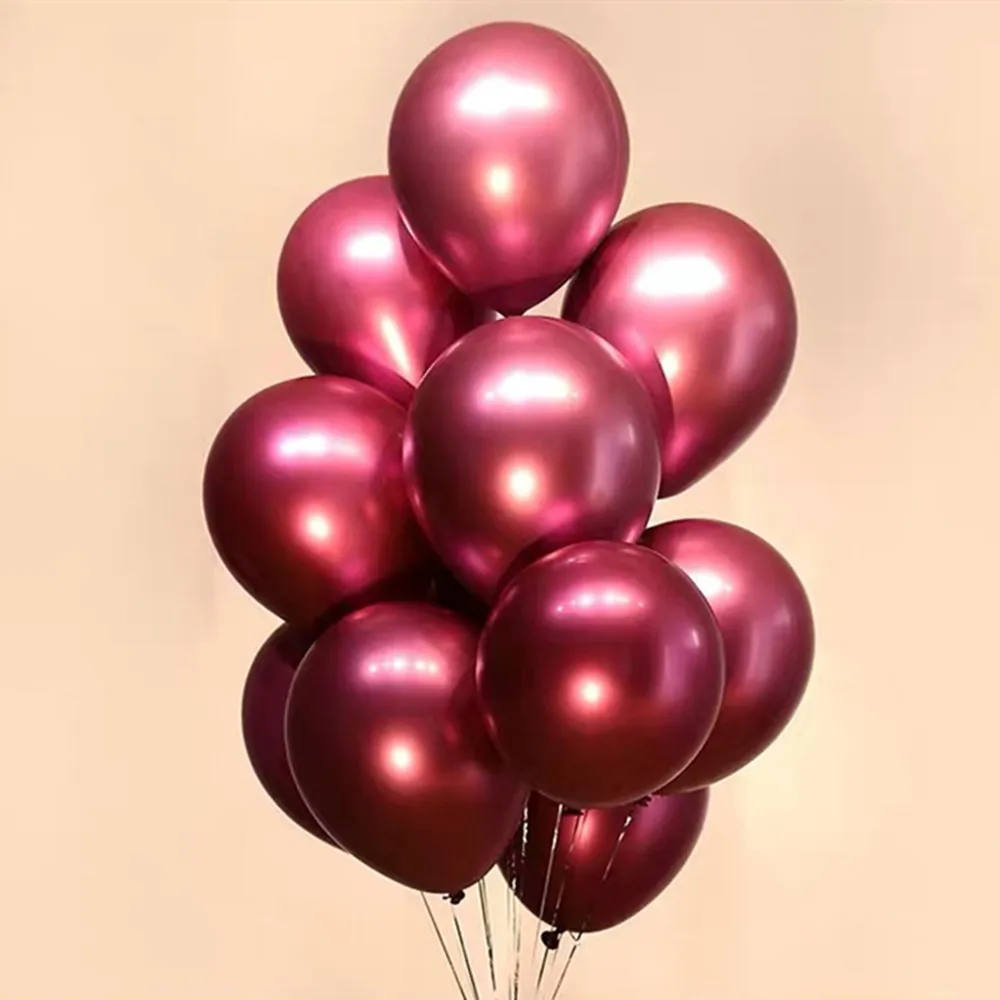 

10 Inch Chrome Ball Thickened Explosion-proof Latex Balloon Creative Metal Balloon Birthday Party 016