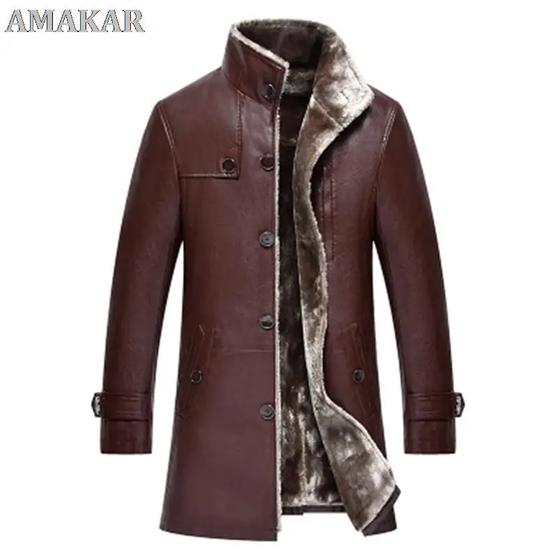 Мужская зимняя куртка из натуральной овечьей кожи с длинным плюшем | одежда
