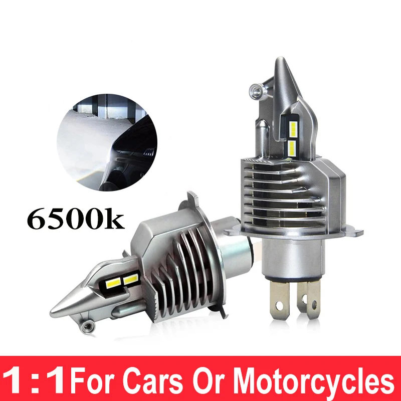 Мини размер автомобиля/мотоцикла LED H4 Фары Лампы 12V 24V 6500K 16000LM Диодная лампа для