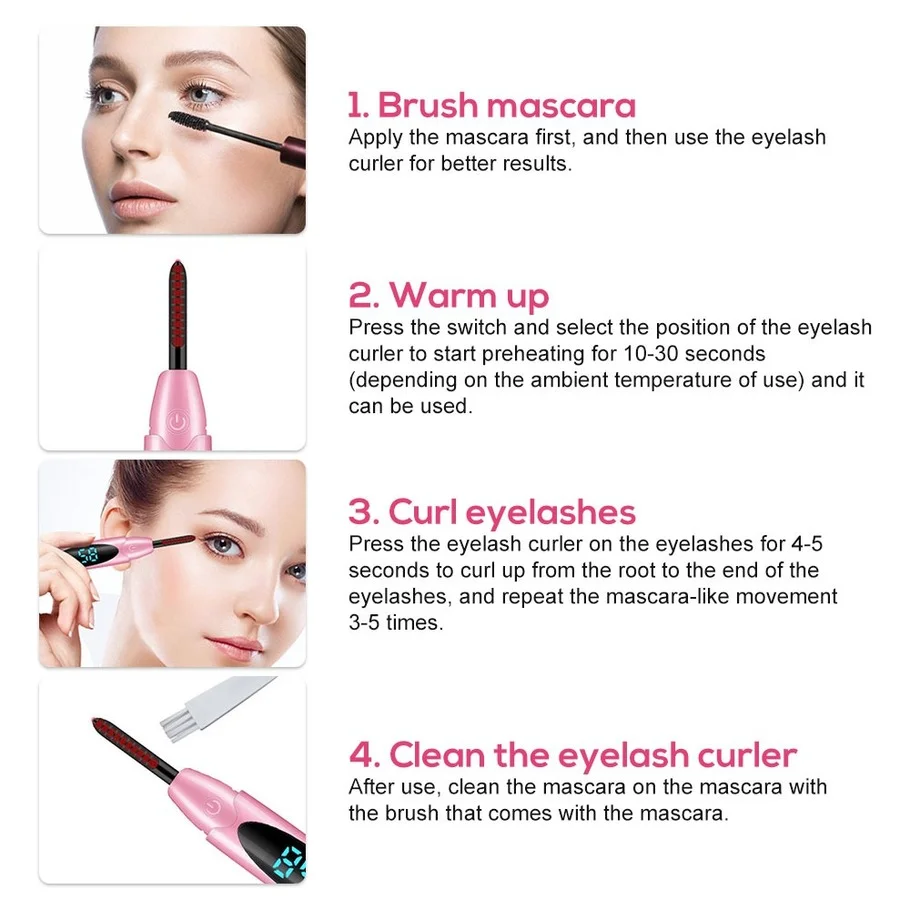 

Electric Heated Eyelash Curler USB Rechargeable Two-speed Constant Eyes Makeup Curling Kit Beauty Products Dropshipping