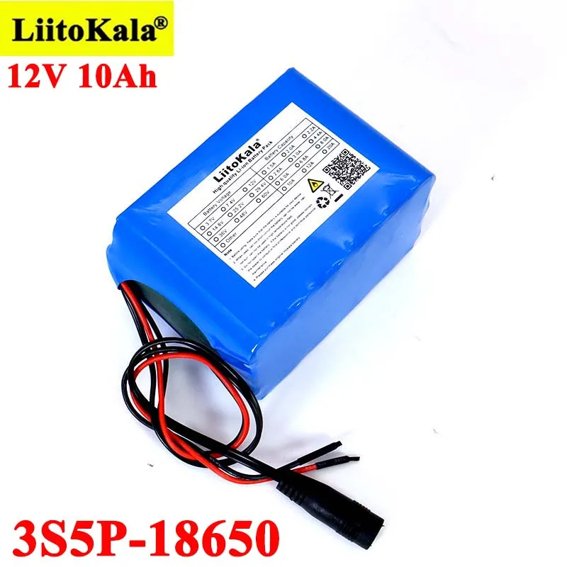 

Liitokala 12V 10Ah 18650 li-lon battery pack 12.6V 10000mAh with PCB LED Xenon lamp Monitor emergency lights ues