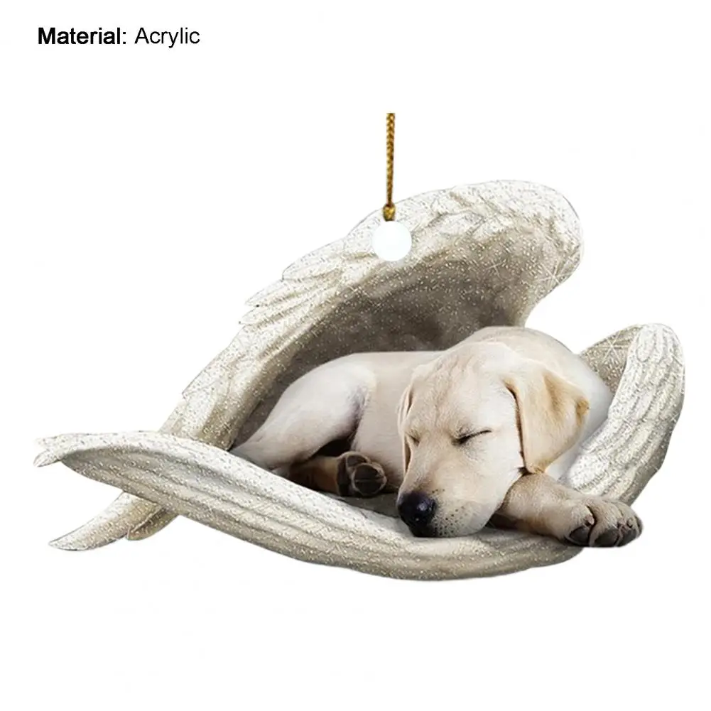 

Car Pendant Sleeping Dog Angel Home Decor Acrylic Showcase Hanging Ornaments for Doors
