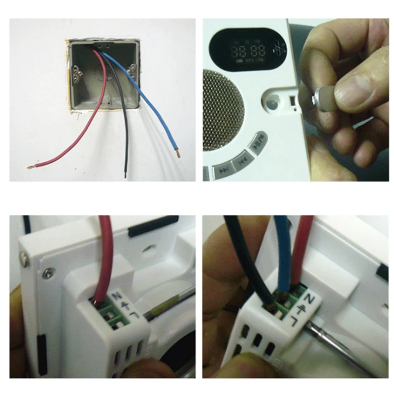 Настенный динамик fm-радио с отображением времени разъем для наушников Поддержка