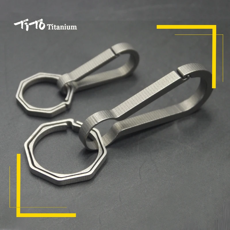 TiTo EDC титановый брелок мульти титановый карабин для кемпинга Большой/средний/маленький титановый брелок для автомобиля титановая пряжка