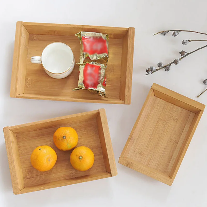 1 шт. бамбуковые деревянные прямоугольные чаши тарелки для пакеты ланча Чай Кофе