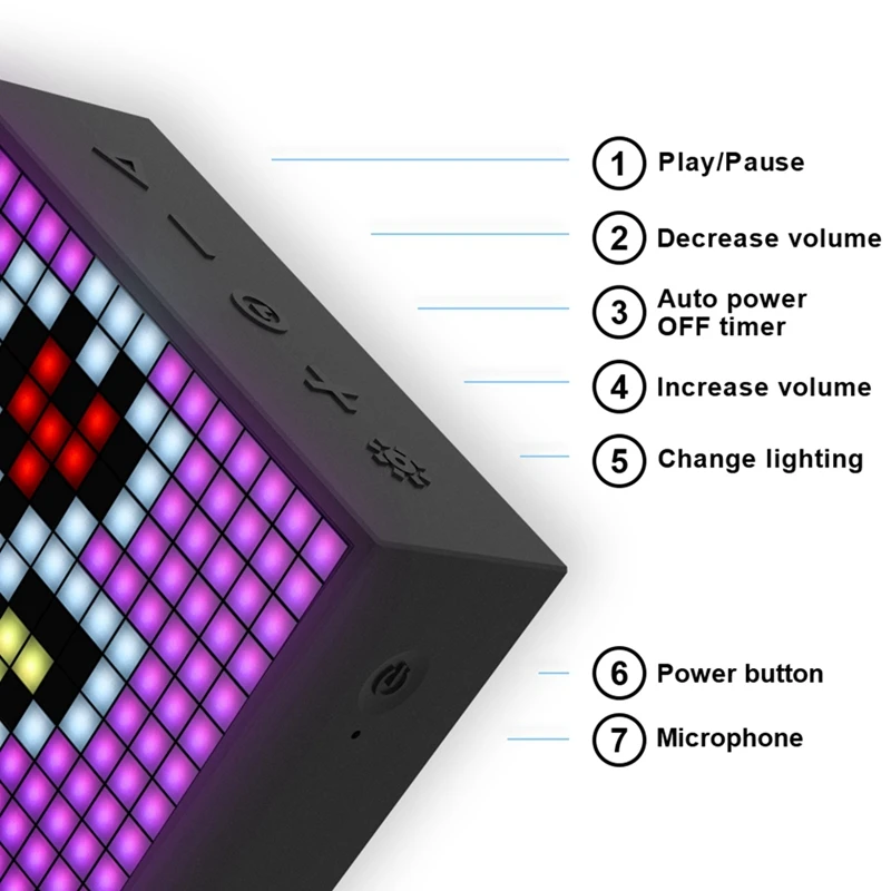 Divoom Bluetooth портативный динамик креативный будильник программируемый пиксельный