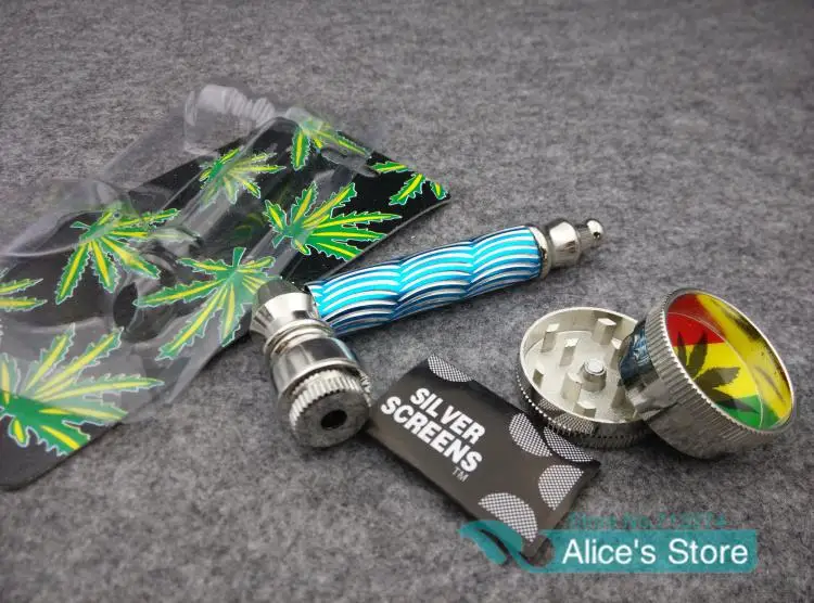 Новинка 1 комплект модных металлических курительных трубок с крышкой +