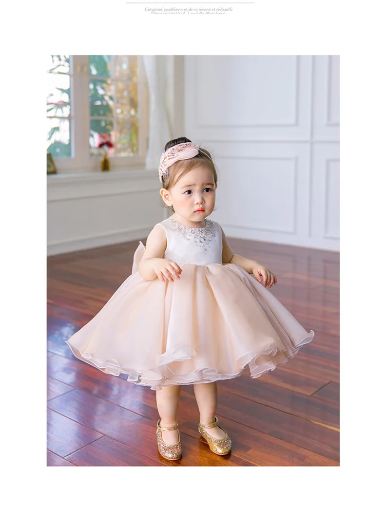 Cute Girl Flower Dress Wedding Pink Tulle Baby Christening Gown For Party 1 Year Birthday Baptism White | Детская одежда и обувь