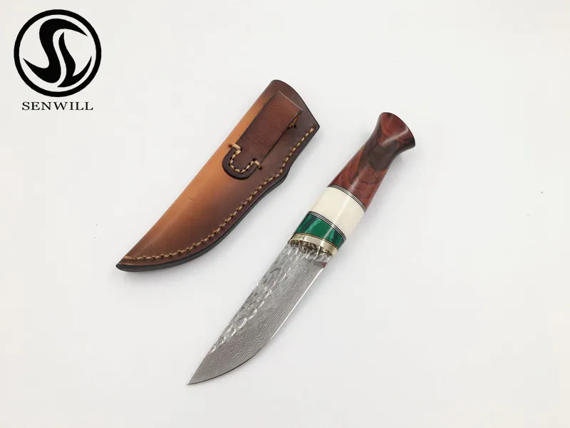 Охотничий нож senwill VG10 из дамасской стали с фиксированным лезвием тактический