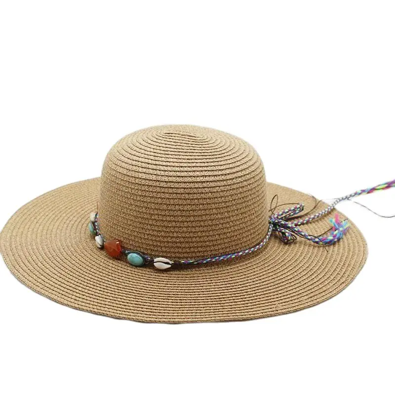 Шляпа Женская круглая из рафии Соломенная Панама с широким полям складная для