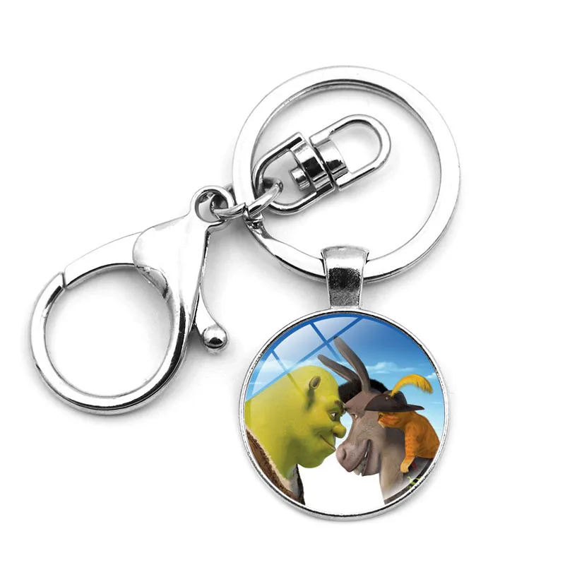 Брелок с подвеской в виде Милого Животного осла круглый стеклянный кулон