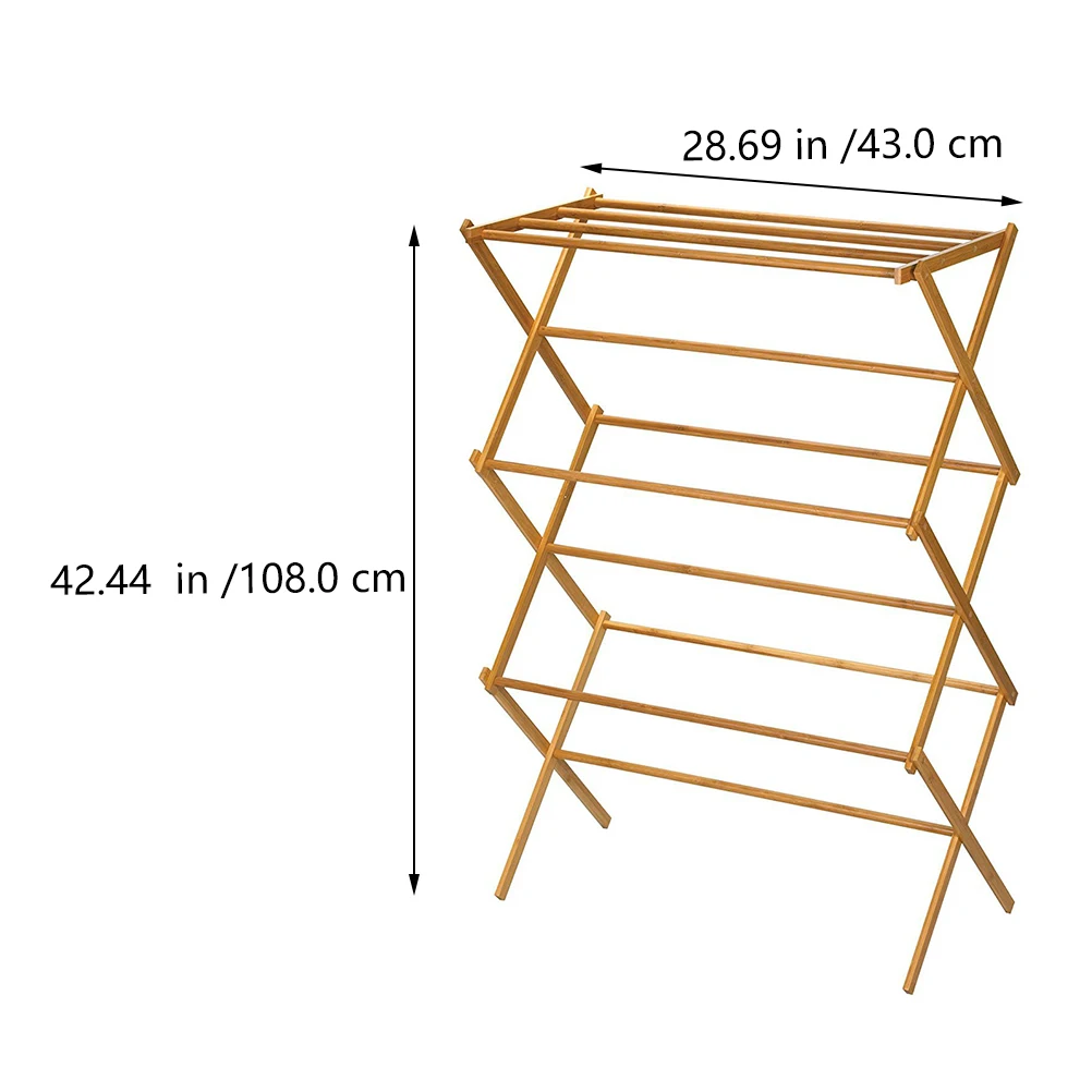 

1Pc Practical Household Clotheshorse Towel Rack Folding Bamboo Rack (Chocolate)