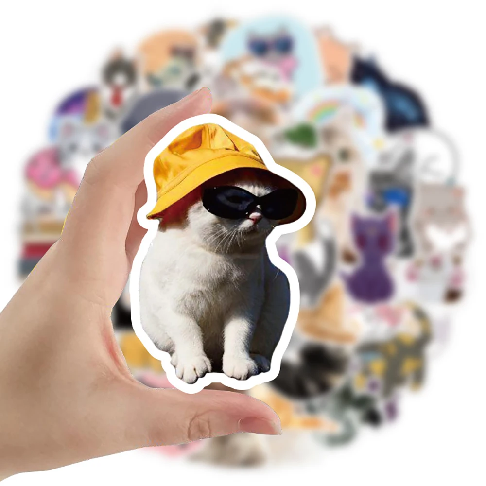Pegatinas de dibujos animados Kawaii Cat Kitty, pegatinas impermeables para motocicleta, equipaje, guitarra, monopat&iacute;n, regalo para ni&ntilde;os, 10/30/50 Uds.-2