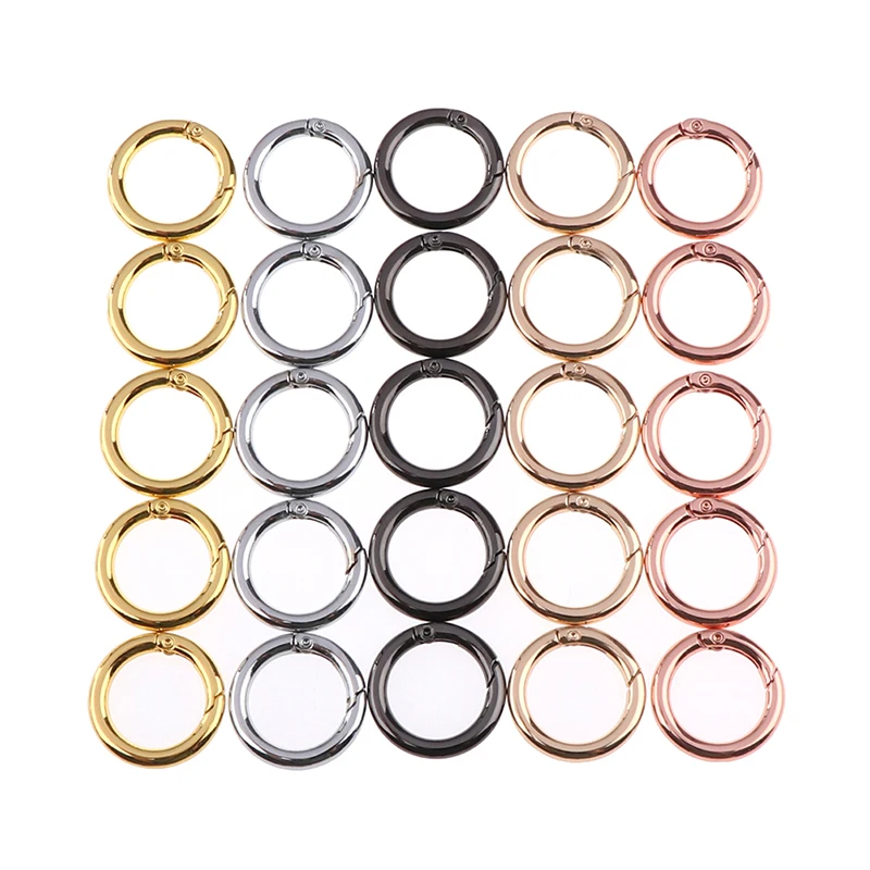 

5PCS Round Ring Circle Spring Snap For DIY Keyring Hook Bag Buckle Handbag Purse Bags Accessories