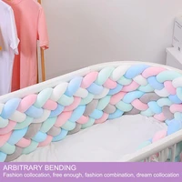2m baby bumper bed braid knot pillow cushion bumper colorful for infant baby crib protector cot bumper room decor dropshipping