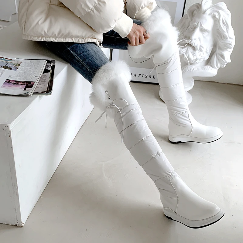 

over the knee boots High quality waterproof down warm snow boots women platform thigh high boots ladies winter shoes size 34-43