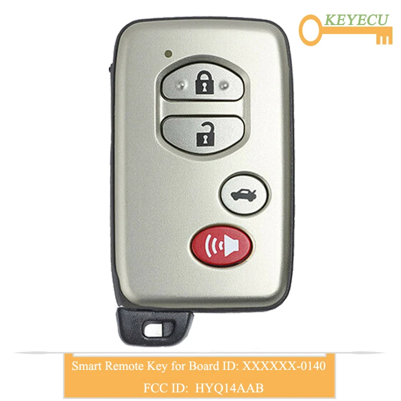 KEYECU умный БЕСКЛЮЧЕВОЙ вход дистанционный Автомобильный ключ для Toyota Camry 2007 2008 4