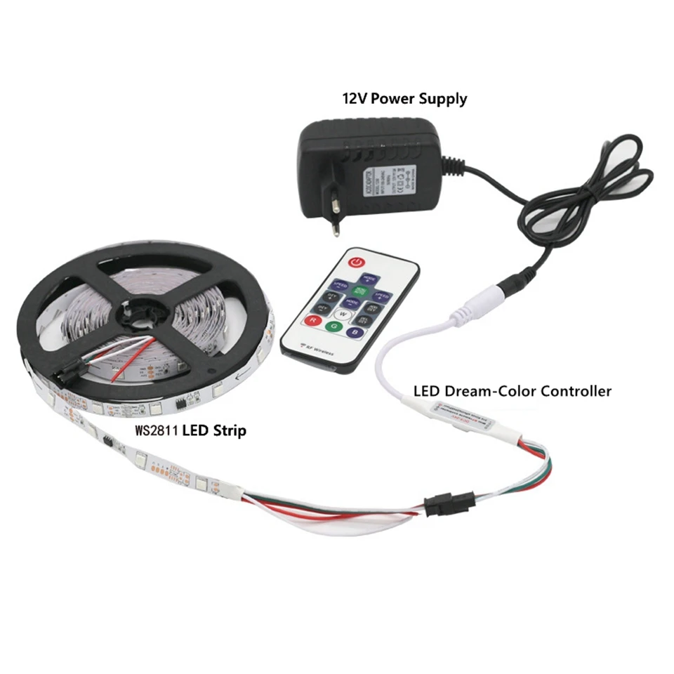 

LED Strip Controller Mini Dimmer RF Remote DC 5V 12V 24V Controller For LED 5050 2835 Strip Single Color